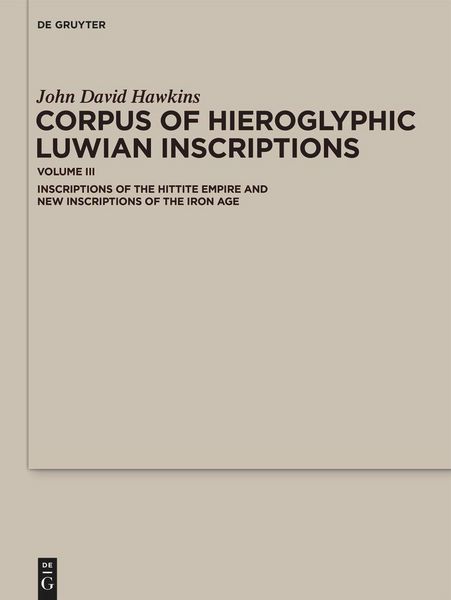 Produktbild: Corpus of Hieroglyphic Luwian Inscriptions