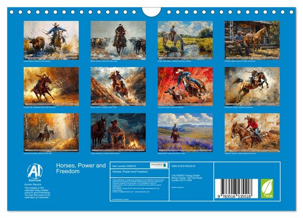 Produktbild: Horses, Power and Freedom (Wall Calendar 2026 DIN A4 landscape), CALVENDO 12 Month Wall Calendar