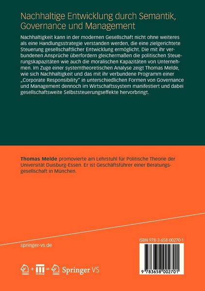 Produktbild: Nachhaltige Entwicklung durch Semantik, Governance und Management