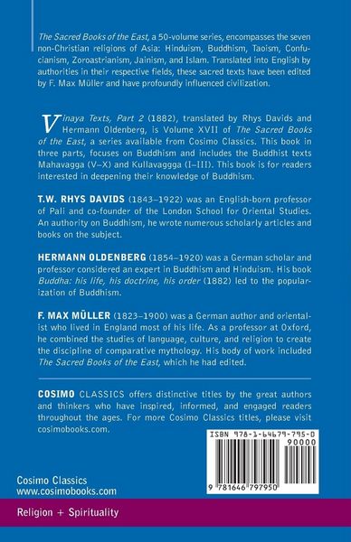 Produktbild: Vinaya Texts, Part 2 of 3