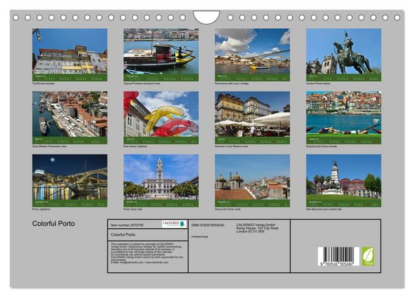 Produktbild: Colorful Porto (Wall Calendar 2026 DIN A4 landscape), CALVENDO 12 Month Wall Calendar