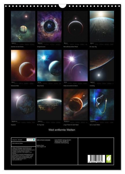 Produktbild: Weit entfernte Welten (Wandkalender 2026 DIN A3 hoch), CALVENDO Monatskalender