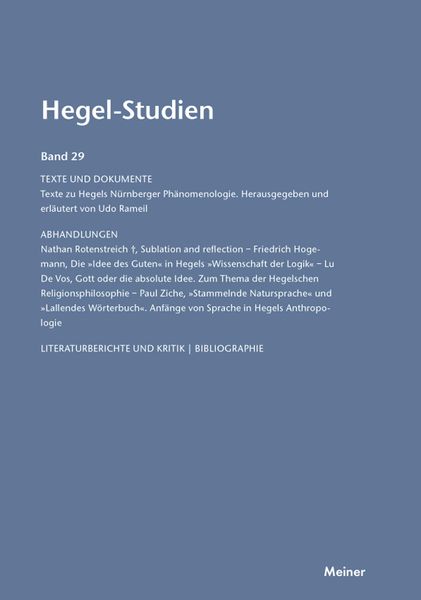 Produktbild: Hegel-Studien Band 29
