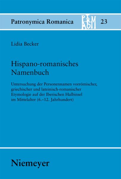 Produktbild: Hispano-romanisches Namenbuch