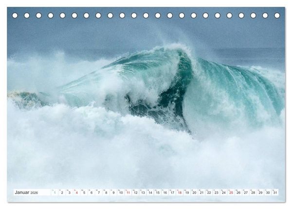 Produktbild: WASSERBERGE - Die Riesenwellen von Nazar&eacute; (Tischkalender 2026 DIN A5 quer), CALVENDO Monatskalender