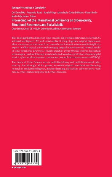 Produktbild: Proceedings of the International Conference on Cybersecurity, Situational Awareness and Social Media