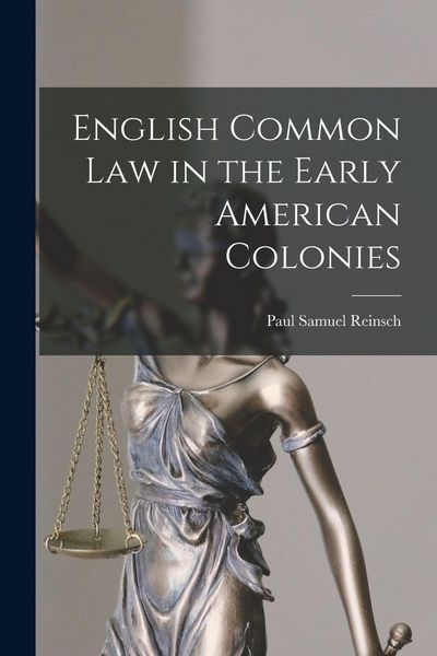 Produktbild: English Common Law in the Early American Colonies