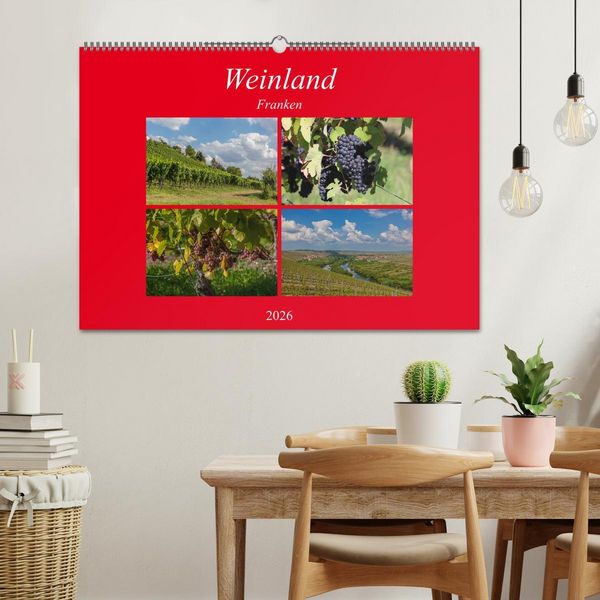 Produktbild: Weinland Franken (Wandkalender 2026 DIN A2 quer), CALVENDO Monatskalender