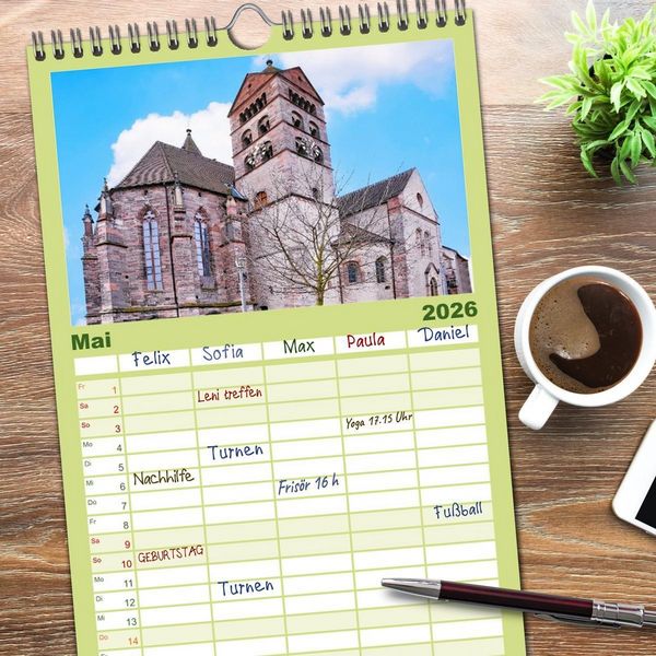 Produktbild: Familienplaner 2026 - Breisach - Stadt am Rhein mit Charme mit 5 Spalten (Wandkalender, 21 x 45 cm) CALVENDO