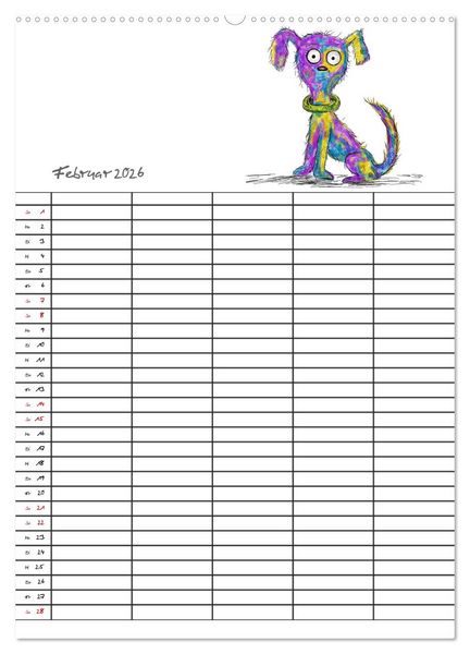 Produktbild: Bunte Freunde (hochwertiger Premium Wandkalender 2026 DIN A2 hoch), Kunstdruck in Hochglanz