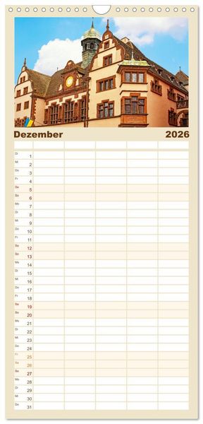 Produktbild: Familienplaner 2026 - Freiburg - Breisgau Metropole mit 5 Spalten (Wandkalender, 21 x 45 cm) CALVENDO