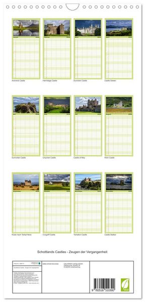 Produktbild: Familienplaner 2026 - Schottlands Castles - Zeugen der Vergangenheit mit 5 Spalten (Wandkalender, 21 x 45 cm) CALVENDO
