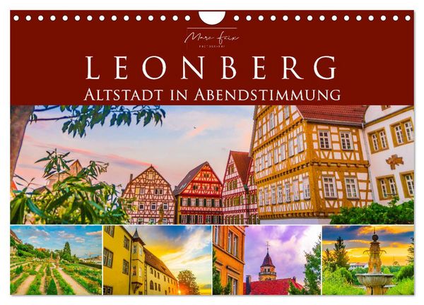 Leonberg - Altstadt in Abendstimmung (Wandkalender 2026 DIN A4 quer), CALVENDO Monatskalender
