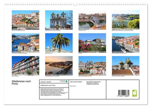 Produktbild: St&auml;dtereise nach Porto (hochwertiger Premium Wandkalender 2026 DIN A2 quer), Kunstdruck in Hochglanz