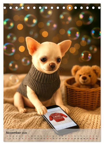 Produktbild: Chihuahua Diamonds &ndash; Magic Moments mit unseren sch&ouml;nsten Welpen aller Zeiten (Tischkalender 2026 DIN A5 hoch), CALVENDO Monatskalender