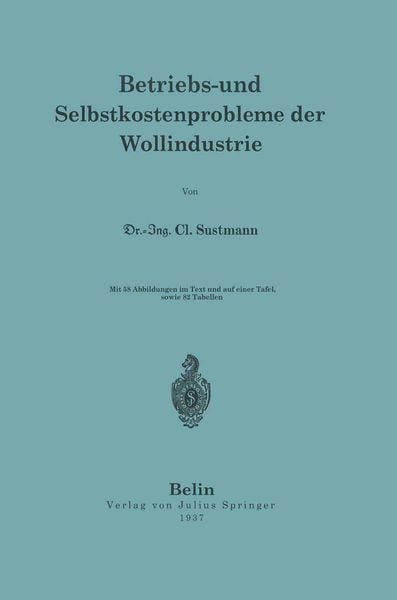 Produktbild: Betriebs- und Selbstkostenprobleme der Wollindustrie