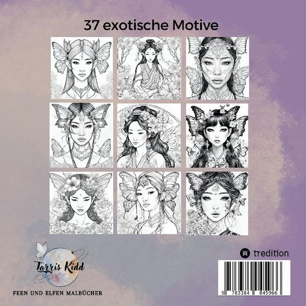Produktbild: Exotische Portraits Malbuch Asia Beauty Fantasy Feen und Magische Elfen Ausmalbilder f&uuml;r Erwachsene Teenager Kreatives Geschenkbuch Weihnachten Wichte