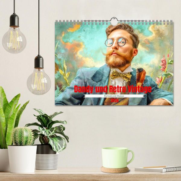 Produktbild: Dandy und Retro Vintage - Portraits mit Humor (Wandkalender 2026 DIN A4 quer), CALVENDO Monatskalender