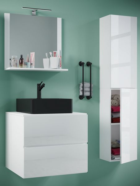Produktbild: 4-tlg Waschtisch Badm&ouml;bel Lendas 60 cm L Schublade