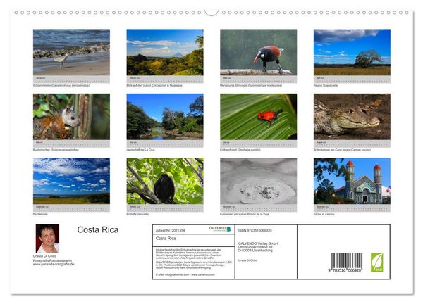 Produktbild: Costa Rica (hochwertiger Premium Wandkalender 2026 DIN A2 quer), Kunstdruck in Hochglanz
