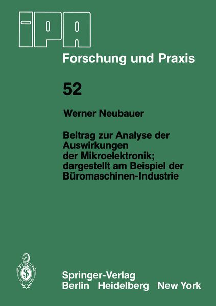 Produktbild: Beitrag zur Analyse der Auswirkungen der Mikroelektronik;Dargestellt am Beispiel der B&uuml;romaschinen-Industrie
