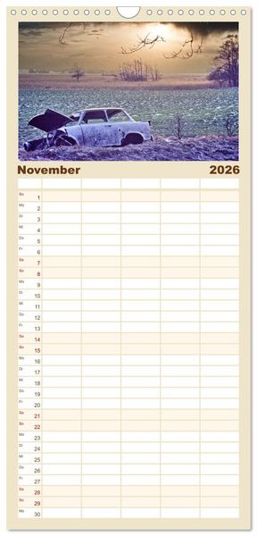 Produktbild: Familienplaner 2026 - Trabi-Land DDR mit 5 Spalten (Wandkalender, 21 x 45 cm) CALVENDO