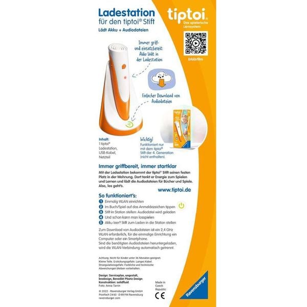 Ravensburger 00111 - tiptoi® Ladestation für den Stift (lädt Akku und Audiodateien)