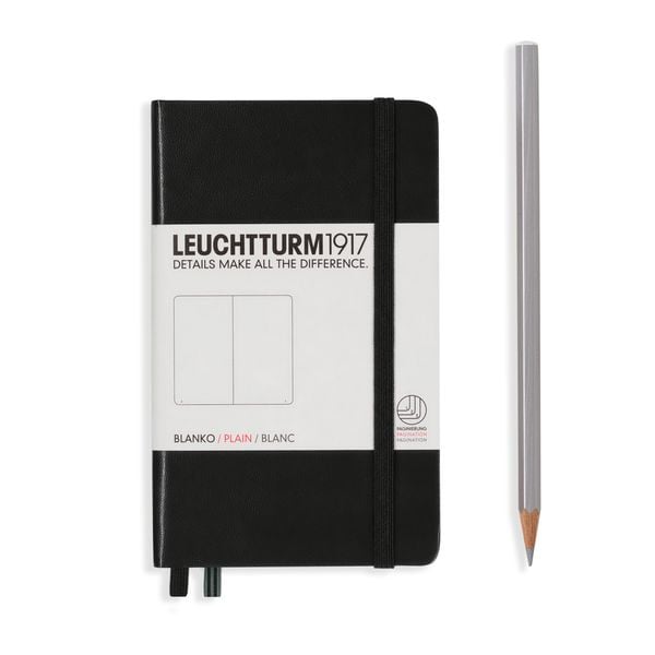 Produktbild: LEUCHTTURM1917 Notizbuch Pocket (A6), Hardcover, 187 nummerierte Seiten, Schwarz, Blanko