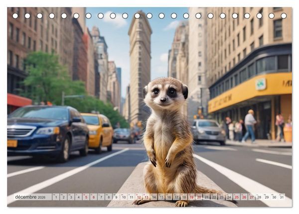 Produktbild: Suricates &agrave; New York (Calendrier de bureau 2026 DIN A5 vertical), CALVENDO calendrier mensuel