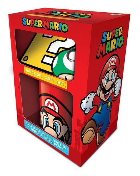 Super Mario (mario) Mug Coaster Keychain Gift Set