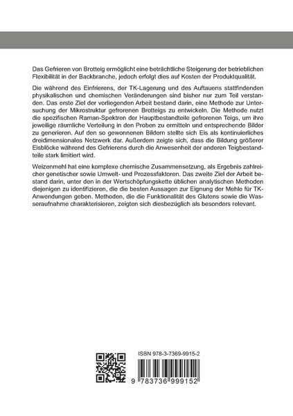 Produktbild: Methods for the characterization of wheat flour and wheat flour dough in the context of frozen processing (Band 5)