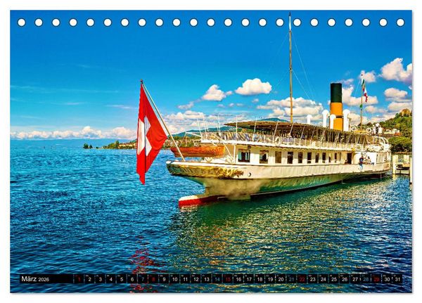 Produktbild: Montreux - ein Juwel am Ufer des Genfersees (Tischkalender 2026 DIN A5 quer), CALVENDO Monatskalender