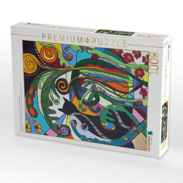 Produktbild: CALVENDO Puzzle Flower-K&auml;tz II, Petra Kolossa, Acryl auf Leinwand, 70x50, 2015 | 1000 Teile Lege-Gr&ouml;&szlig;e 64x48cm Foto-Puzzle f&uuml;r gl&uuml;ckliche Stunden