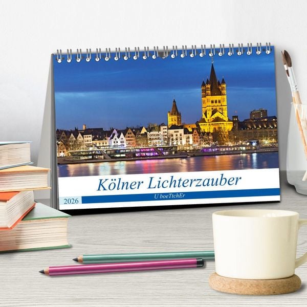 Produktbild: K&Ouml;LNER LICHTERZAUBER (Tischkalender 2026 DIN A5 quer), CALVENDO Monatskalender