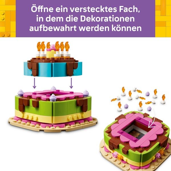 Produktbild: LEGO 40815 Geburtstagstorte, Tischdeko zum Selbergestalten, cooles Geschenkset