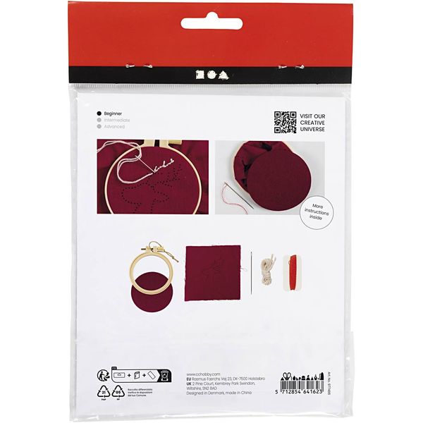 Produktbild: Creativ Company DIY Sets Sticken & Nadelstanzen Mini Kreativ Set Sticken, Rentier, Kreativ Box