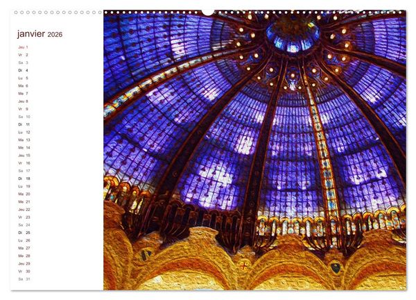 Produktbild: LES VITRAUX (Calendrier mural 2026 DIN A2 vertical) calendrier de bureau