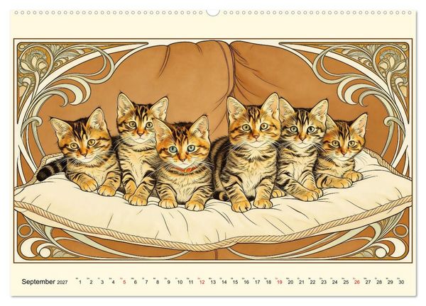 Produktbild: Zauberhafte Jugendstil-Katzen (Wandkalender 2027 DIN A2 quer), CALVENDO Monatskalender