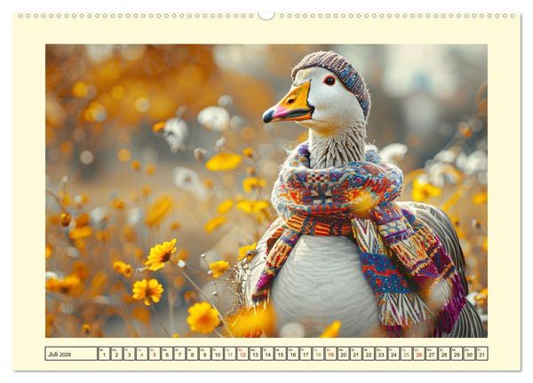 Produktbild: Elegante Modenschau auf dem Land. Bauernhoftiere als Fashion-Ikonen (hochwertiger Premium Wandkalender 2026 DIN A2 quer), Kunstdruck in Hochglanz