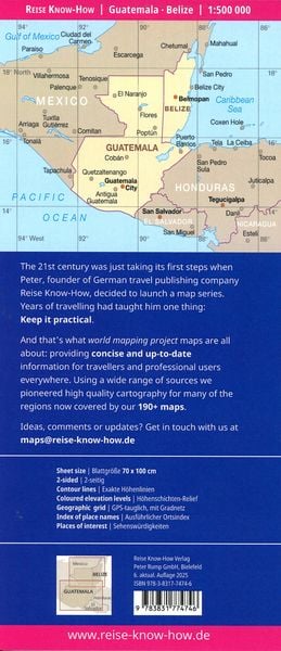 Produktbild: Reise Know-How Landkarte Guatemala, Belize (1:500.000)