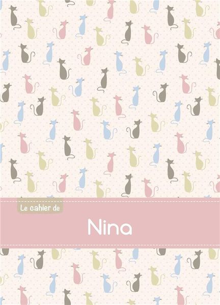 Produktbild: Cahier nina blanc,96p,a5 chats
