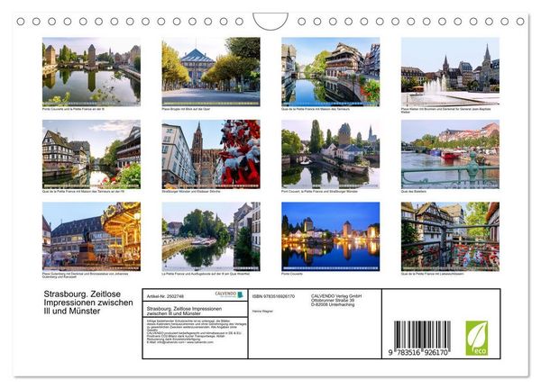 Produktbild: Strasbourg. Zeitlose Impressionen zwischen Ill und M&uuml;nster (Wandkalender 2027 DIN A4 quer), CALVENDO Monatskalender