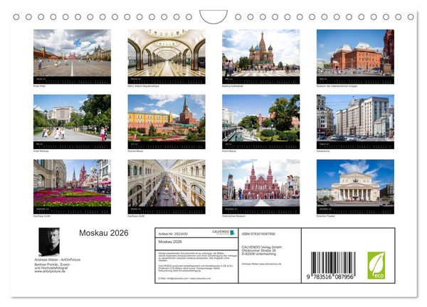 Produktbild: Moskau 2026 (Wandkalender 2026 DIN A4 quer), CALVENDO Monatskalender