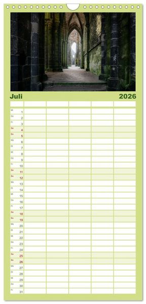Produktbild: Familienplaner 2026 - Wilde Bretagne mit 5 Spalten (Wandkalender, 21 x 45 cm) CALVENDO