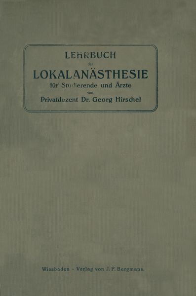 Produktbild: Lehrbuch der Lokalan&auml;sthesie f&uuml;r Studierende und &Auml;rzte