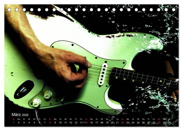 Produktbild: Rockgitarren Power (Tischkalender 2026 DIN A5 quer), CALVENDO Monatskalender