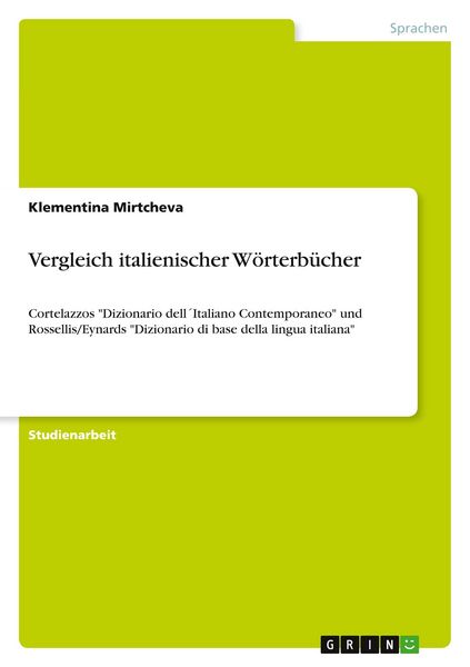 Produktbild: Vergleich italienischer W&ouml;rterb&uuml;cher