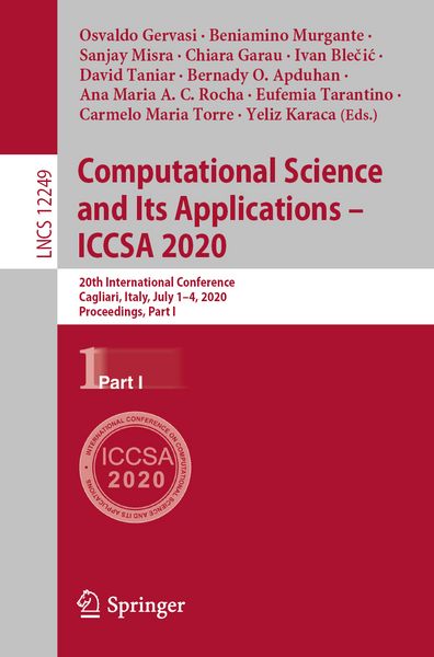 Produktbild: Computational Science and Its Applications &ndash; ICCSA 2020