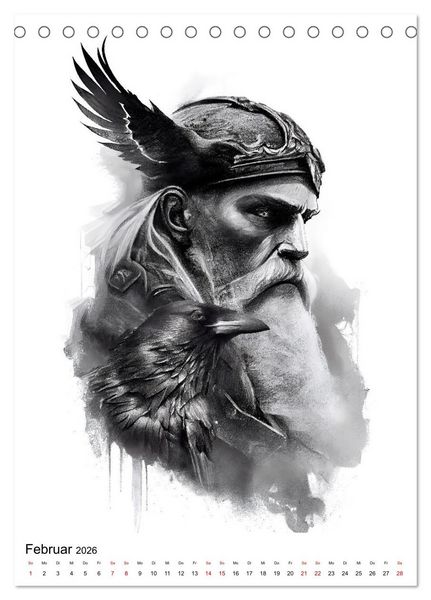 Produktbild: Welt und Mythologie der Wikinger (Tischkalender 2026 DIN A5 hoch), CALVENDO Monatskalender