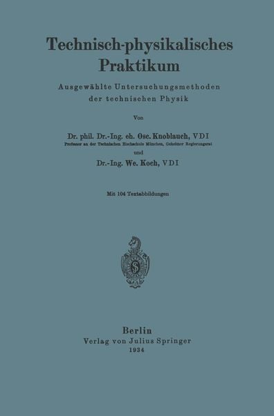Produktbild: Technisch-physikalisches Praktikum